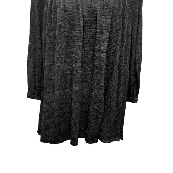 Melloday Blouse Smocked Long Sleeves Stretchy Fabric Solid Black Women's US 1X - Picture 3 of 8